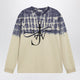 Jw Anderson Écru/Navy Logo Print Sweatshirt
