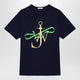 Jw Anderson Navy Blue Tshirt With Logo Print