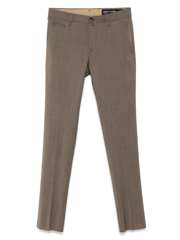 Jacob Cohen Brown Melange Virgin Wool Elastane Pants