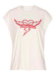 Zadig&Voltaire White Cloe Heart Wings Strass On The Front