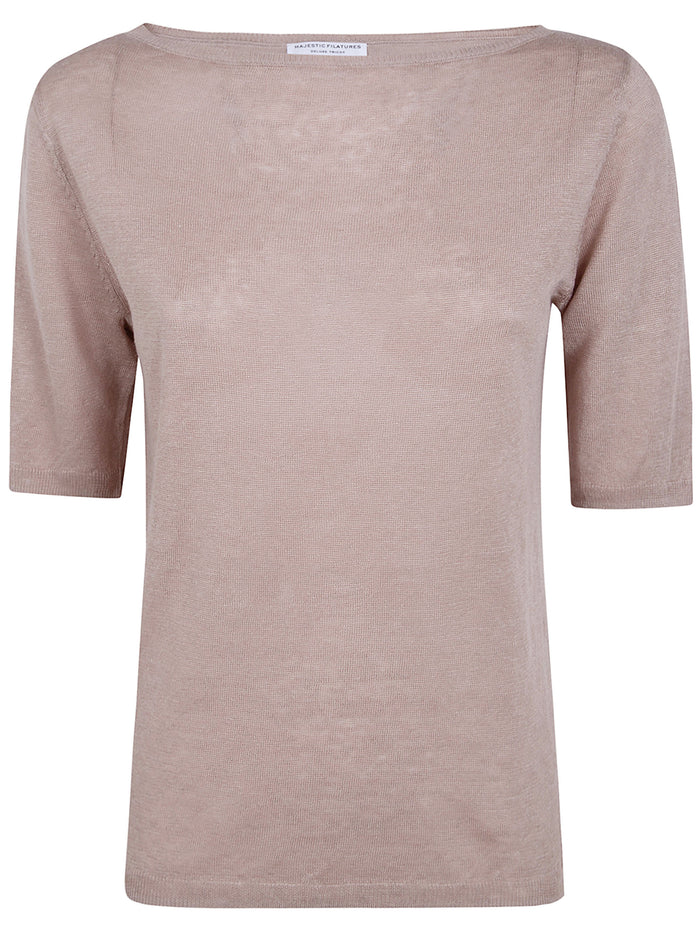 Majestic Linen Boat Neck Sweater