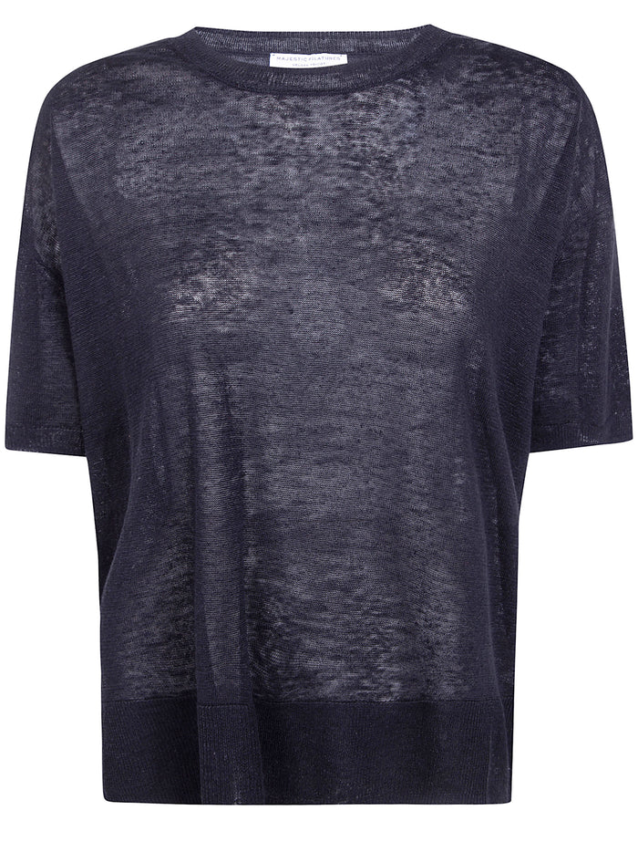 Majestic Linen Round Neck Sweater