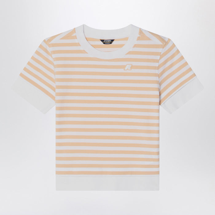 K-Way Emel T-Shirt White/Beige Striped