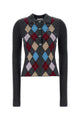 Ganni Ribbed Polo-Neck Top
