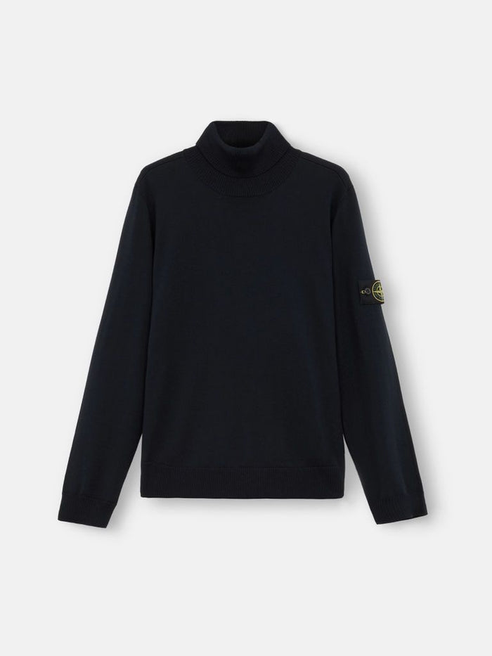 Stone Island Ribbed Wool Turtleneck Sweater