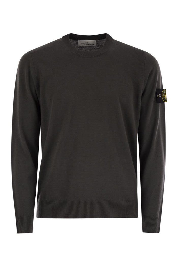 Stone Island Crew Neck Sweater With Compass Badge