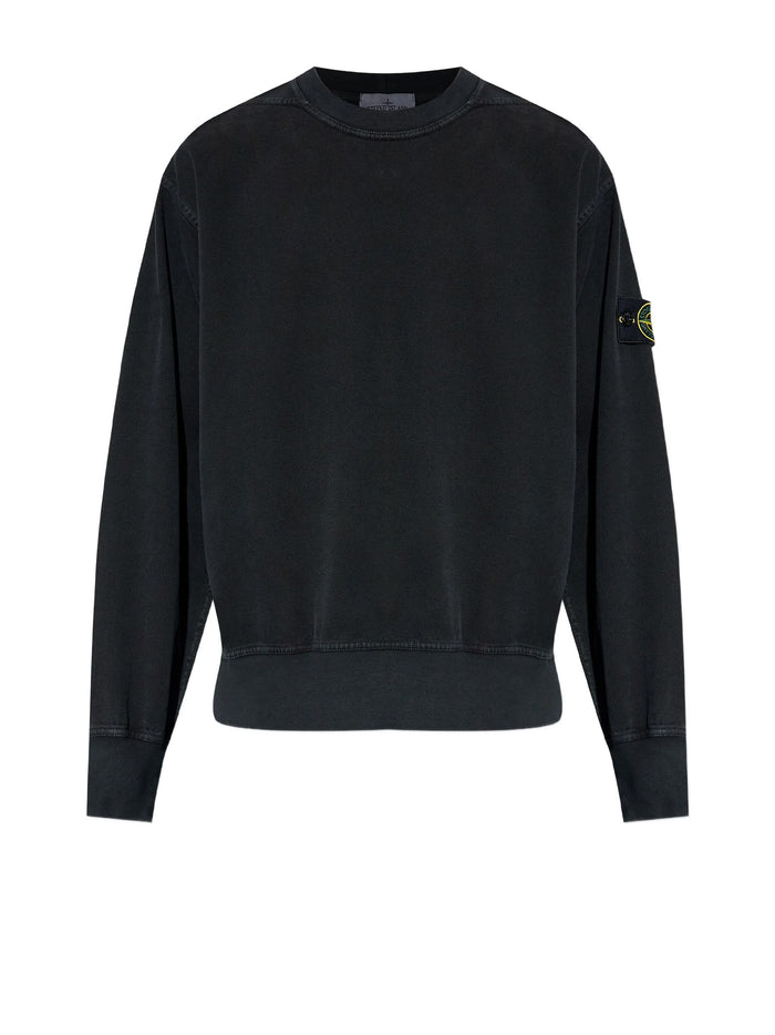 Stone Island Stone Island Black Sweatshirt With Logo Patch