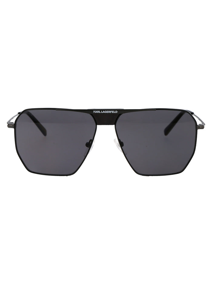 Karl Lagerfeld Shiny Black Metal Sunglasses