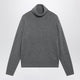 The Frankie Shop Gala Dark Grey Padded Turtleneck Sweater In Merino Wool