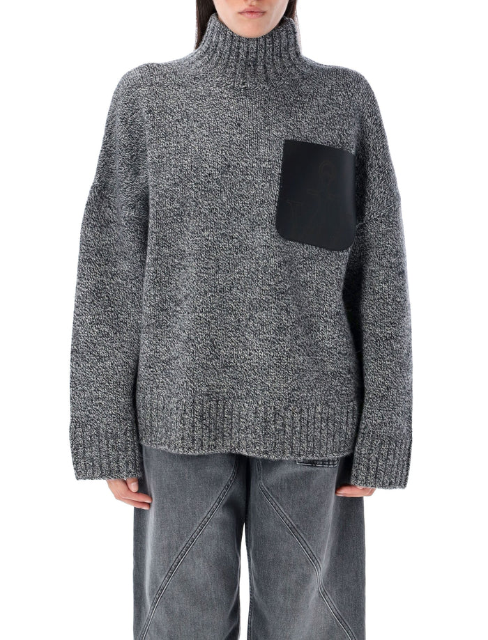 Jw Anderson Melange Grey Wool Blend Sweater