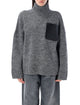 Jw Anderson High Neck Knit Leather Patch