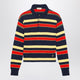 Jw Anderson Navy Striped Cotton-Blend Polo Shirt
