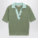 Jw Anderson Mint Green Cotton-Blend Waffle-Knit Polo Shirt