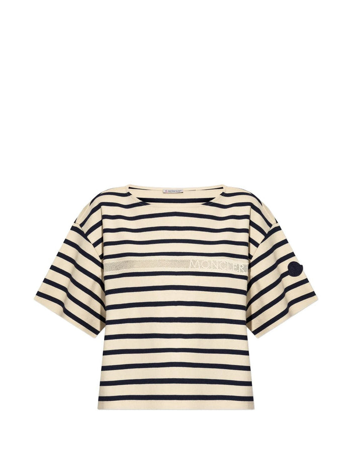 Moncler Striped Logo-Print T-Shirt