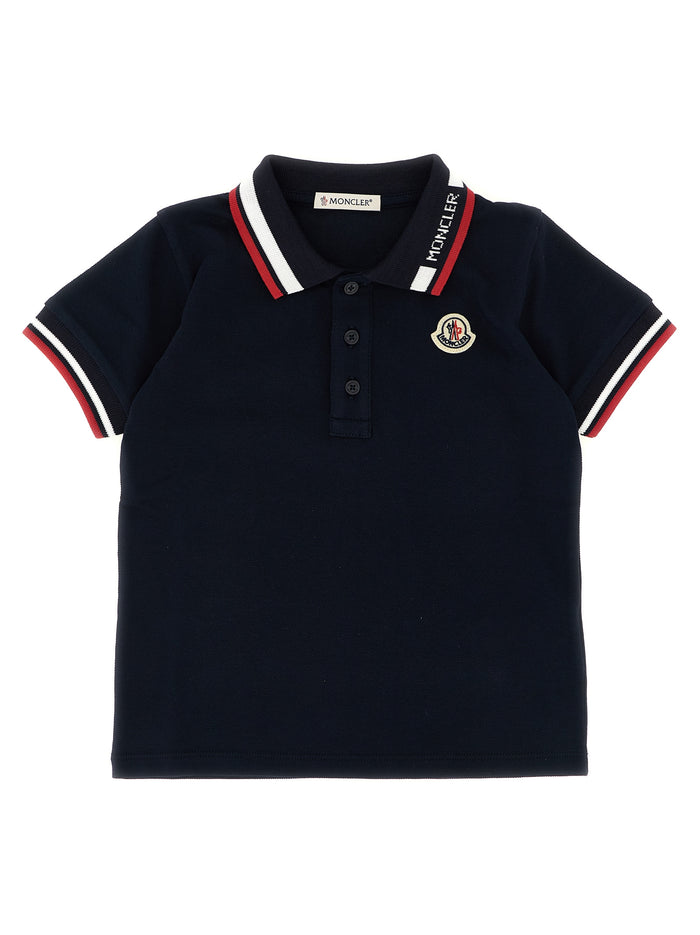 Moncler Enfant Tricolor Trim Polo Shirt