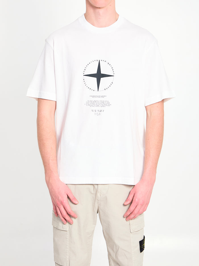 Stone Island Regular Fit T-Shirt With “Light Compass” Print