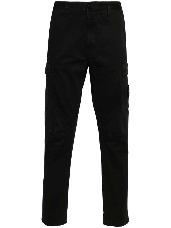 Stone Island Black Compass Badge Cargo Trousers