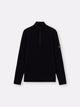 Stone Island Black Virgin Wool Long Sleeve Polo