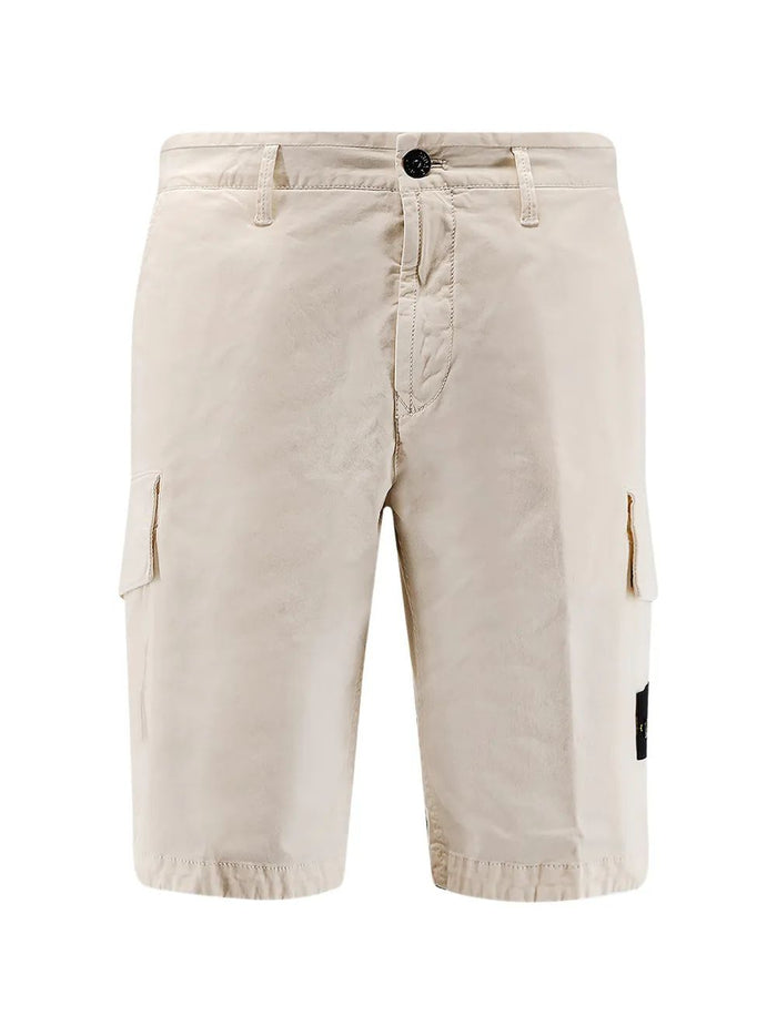 Stone Island Ivory Cotton Shorts