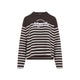 Moncler Medium Beige Striped Logo Knit Sweater