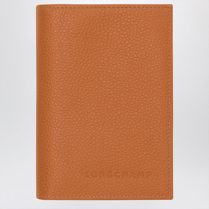 Longchamp Le Foulonné Amber-Coloured Passport Case