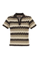 Mc2 Saint Barth Multicolour Striped Crochet Lace Polo Shirt