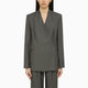 Loulou Studio Sandyato Single-Breasted Grey Viscose Blazer