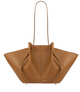 Yuzefi Brown Grained Texture Logo Bag