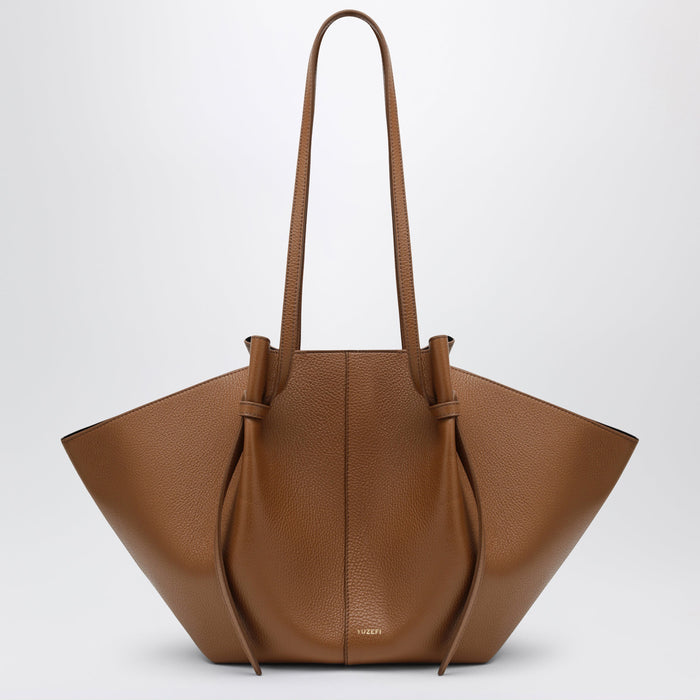 Yuzefi Large Mochi Bag In Hazel Pebble-Grained Leather