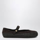 Loewe Dark Brown Suede And Raffia Mary Jane Rio Shoes