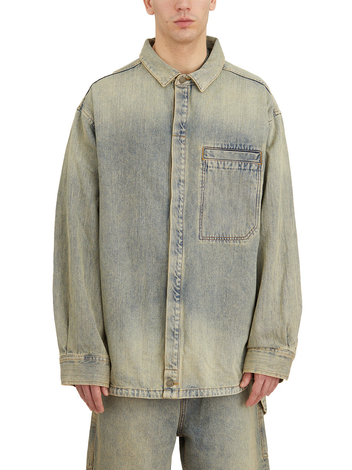 Entire Studios Camicia In Denim Herculean Surface Wave