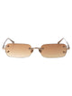 Linda Farrow Light Gold/ Camel Grad Titanium Sunglasses