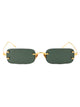 Linda Farrow Yellowgold/Whitegold/Green Titanium Sunglasses