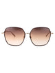 Linda Farrow Brown/ Light Gold/ Ash Grad Acetate+Metal Sunglasses