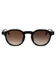 Linda Farrow Black/ Nickel/ Yellow Gold/ Mocha Grad Acetate Sunglasses