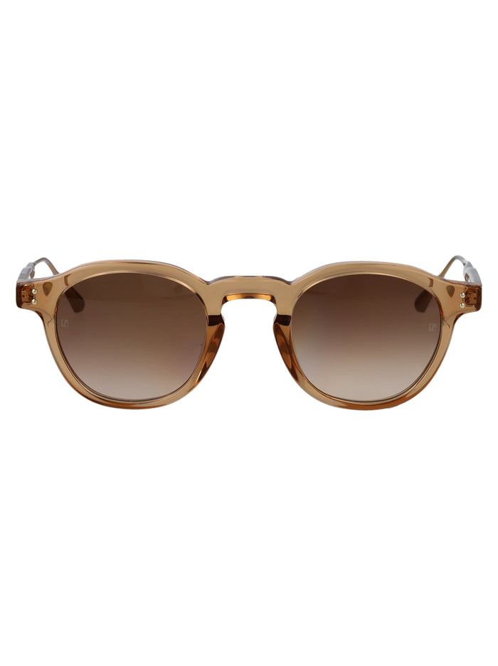 Linda Farrow Honey/ Matt Champagne/ Mocha Grad Acetate Sunglasses