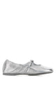 Loewe Silver Leather Pebble Soft Ballerinas