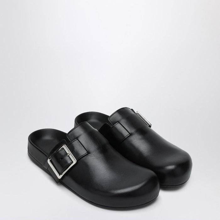 Loewe Black Leather Sabot Ease Buckle