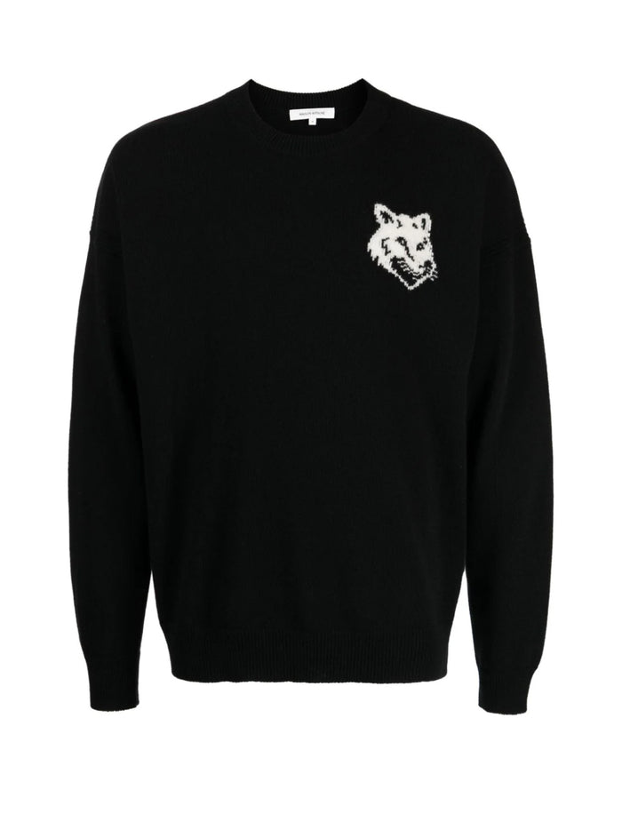 Maison Kitsuné Fox Head Intarsia Logo Sweater