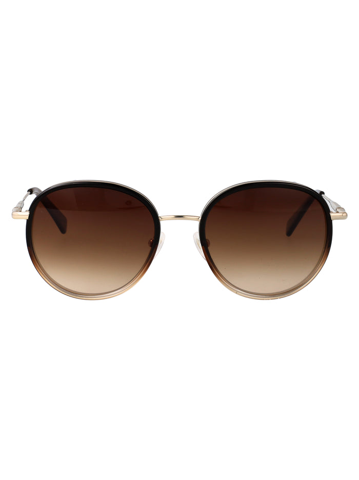 Longchamp Gold/Gradient Brown Metal Sunglasses