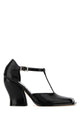 Loewe Black Leather T-Bar Pumps