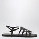 Loewe Dark Brown Leather Petal Anagram Sandals