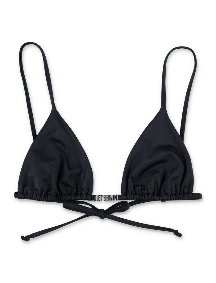 Lets Swim Let’s Swim Triangle Bikini Top With Metal Branding