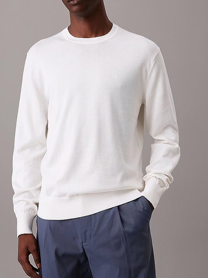 Calvin Klein Men White Cotton Sweatshirt
