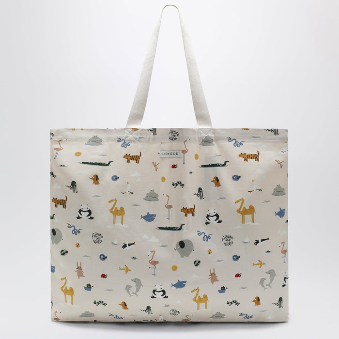Liewood Cotton Maxi Tote Bag With Little Animals
