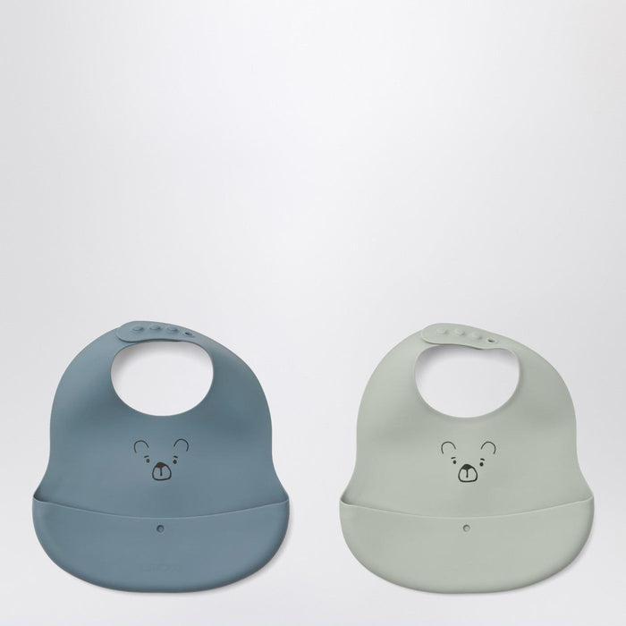 Liewood Set Of Two Ember Bibs In Blue/Grey