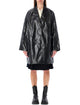 Low Classic Low Classic Oversized Black Faux Leather Coat