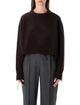 Low Classic Low Classic Damaged Wool Blend Cropped Pullover Brown