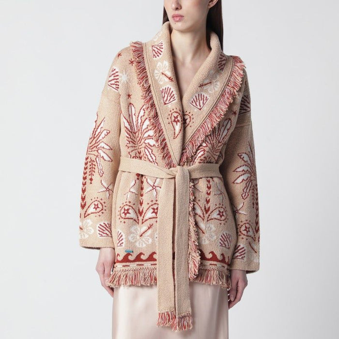Alanui Echoes Of The Island Sandcolored Cardigan