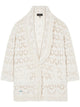 Alanui White Open Knit Fringed Trim Sweater